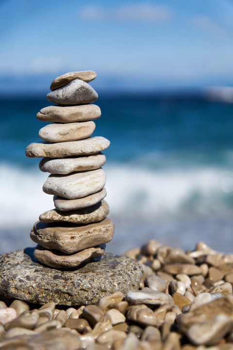 stone cairn balance zen